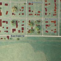 Second close-up of the map of Claflin, Kansas print showing more streets and buildings