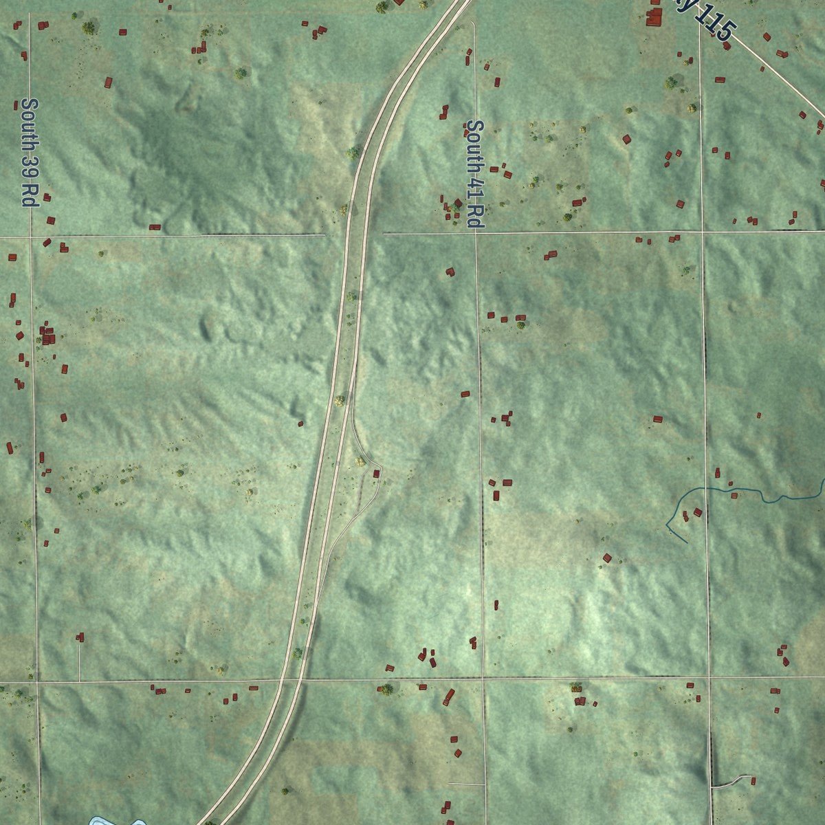 Second close-up of the map of Clam Lake, Michigan print showing more streets and buildings