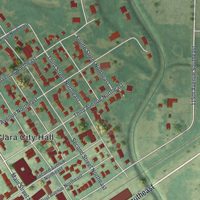 Second close-up of the map of Clara City, Minnesota print showing more streets and buildings