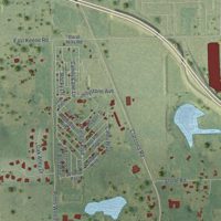 Second close-up of the map of Clarcona, Florida print showing more streets and buildings