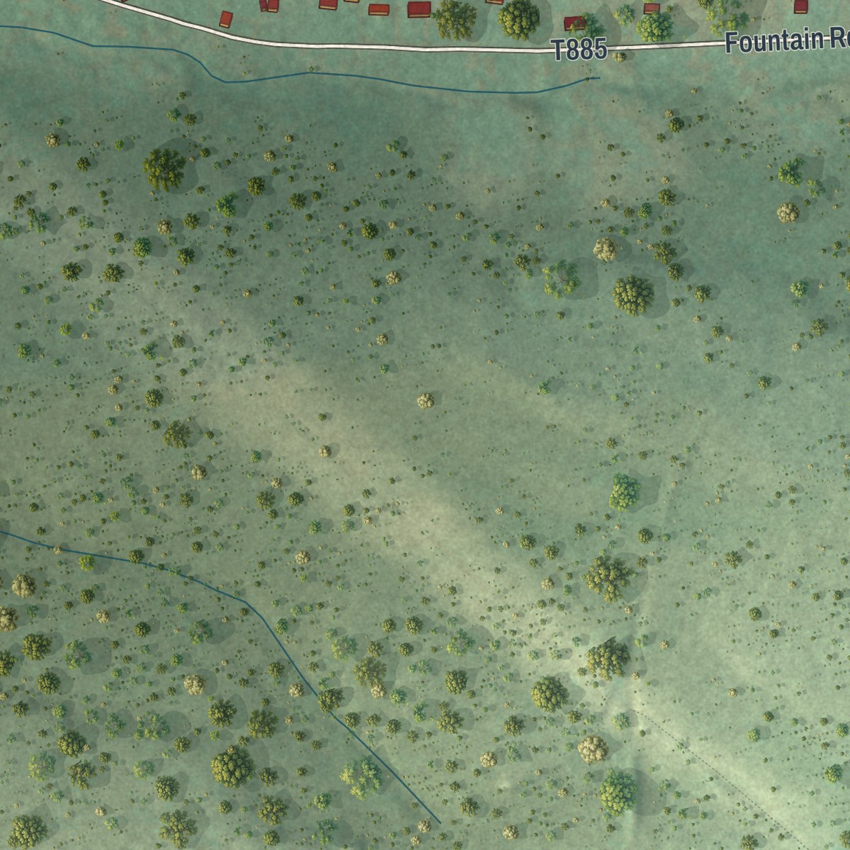 Second close-up of the map of Clarence, Pennsylvania print showing more streets and buildings