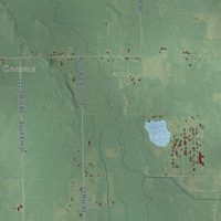 Second close-up of the map of Clarendon, Michigan print showing more streets and buildings