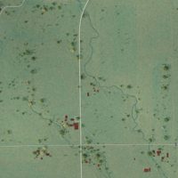 Second close-up of the map of Clarita, Oklahoma print showing more streets and buildings