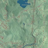 Close-up of the map of Clarksburg, Massachusetts print showing terrain and local geography