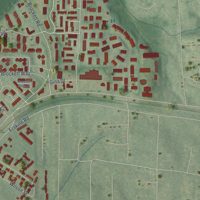Second close-up of the map of Clarkston, Georgia print showing more streets and buildings