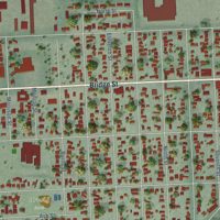 Second close-up of the map of Clarkston, Washington print showing more streets and buildings