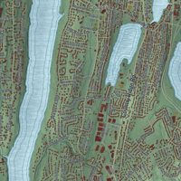 Second close-up of the map of Clarkstown, New York print showing more streets and buildings