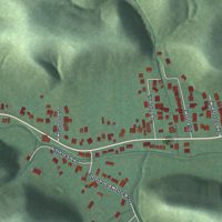 Second close-up of the map of Clarktown, Ohio print showing more streets and buildings