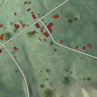 Second close-up of the map of Clary, Virginia print showing more streets and buildings