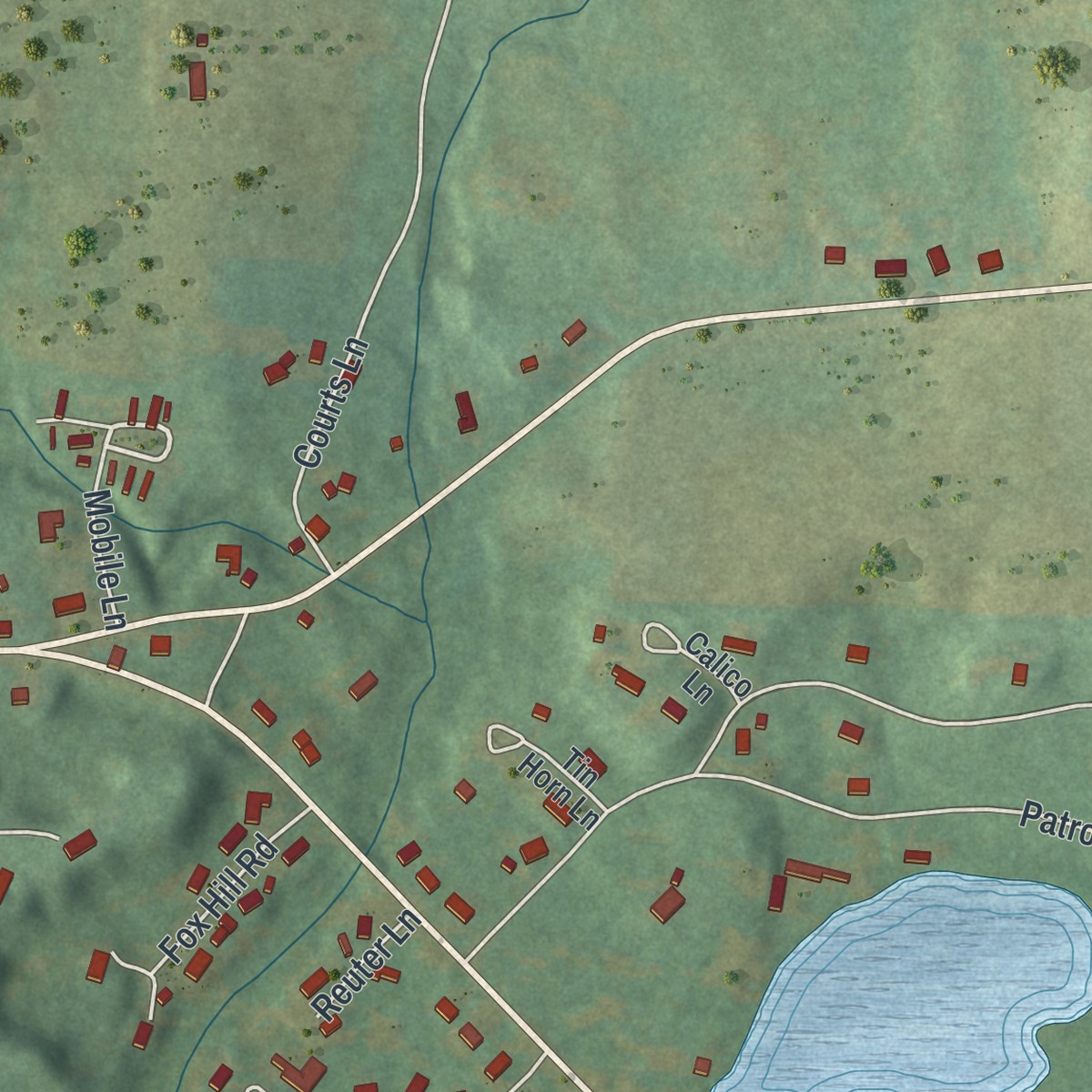 Second close-up of the map of Claverack-Red Mills, New York print showing more streets and buildings