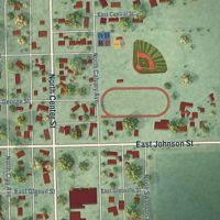 Second close-up of the map of Clay Center, Nebraska print showing more streets and buildings
