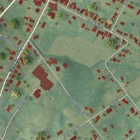 Second close-up of the map of Clay, Kentucky print showing more streets and buildings
