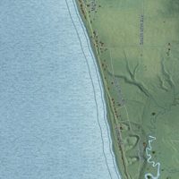 Second close-up of the map of Claybanks, Michigan print showing more streets and buildings