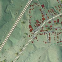 Second close-up of the map of Claycomo, Missouri print showing more streets and buildings