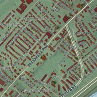 Second close-up of the map of Claymont, Delaware print showing more streets and buildings