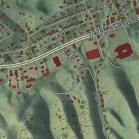 Second close-up of the map of Claypool Hill, Virginia print showing more streets and buildings