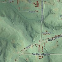 Second close-up of the map of Clayton, Alabama print showing more streets and buildings