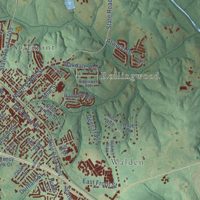 Second close-up of the map of Clayton, North Carolina print showing more streets and buildings