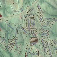 Second close-up of the map of Clear Creek, North Carolina print showing more streets and buildings