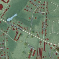 Second close-up of the map of Clementon, New Jersey print showing more streets and buildings