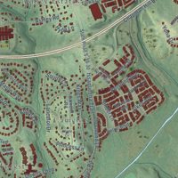 Second close-up of the map of Clemson, South Carolina print showing more streets and buildings