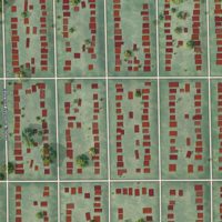 Second close-up of the map of Cleveland, Minneapolis, Minnesota print showing more streets and buildings