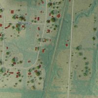 Second close-up of the map of Cleveland, Missouri print showing more streets and buildings