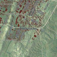 Second close-up of the map of Cleveland, Tennessee print showing more streets and buildings