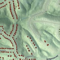Second close-up of the map of Cleves, Ohio print showing more streets and buildings