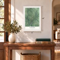 Cliffside, North Carolina map, 12 x 18 inch print in a white frame in an entryway