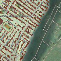 Second close-up of the map of Cliffside Park, New Jersey print showing more streets and buildings