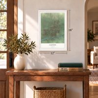 Clifton, Colorado map, 12 x 18 inch print in a white frame in an entryway
