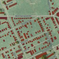 Second close-up of the map of Clifton Heights, Pennsylvania print showing more streets and buildings