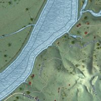Second close-up of the map of Clifton, Tennessee print showing more streets and buildings