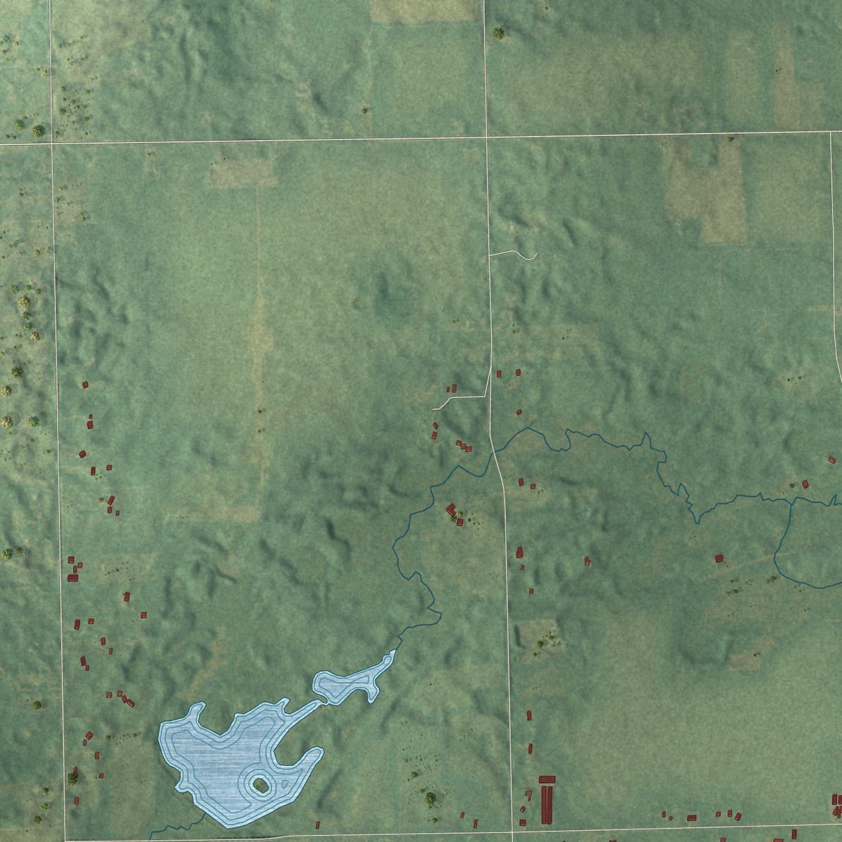 Second close-up of the map of Climax, Kalamazoo County, Michigan print showing more streets and buildings