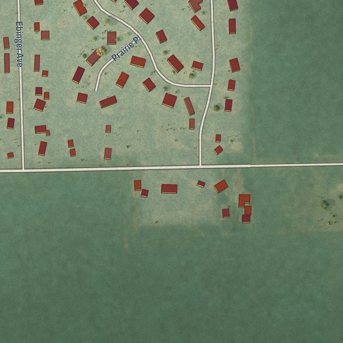 Second close-up of the map of Climax, Michigan print showing more streets and buildings
