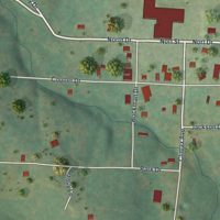 Second close-up of the map of Climax Springs, Missouri print showing more streets and buildings