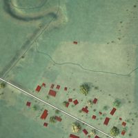 Second close-up of the map of Climbing Hill, Iowa print showing more streets and buildings