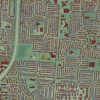 Second close-up of the map of Clinton, Franklin County, Ohio print showing more streets and buildings