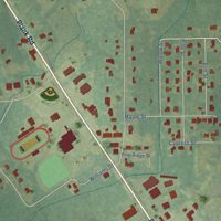 Second close-up of the map of Clinton, Louisiana print showing more streets and buildings