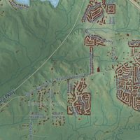 Second close-up of the map of Clinton, Mississippi print showing more streets and buildings