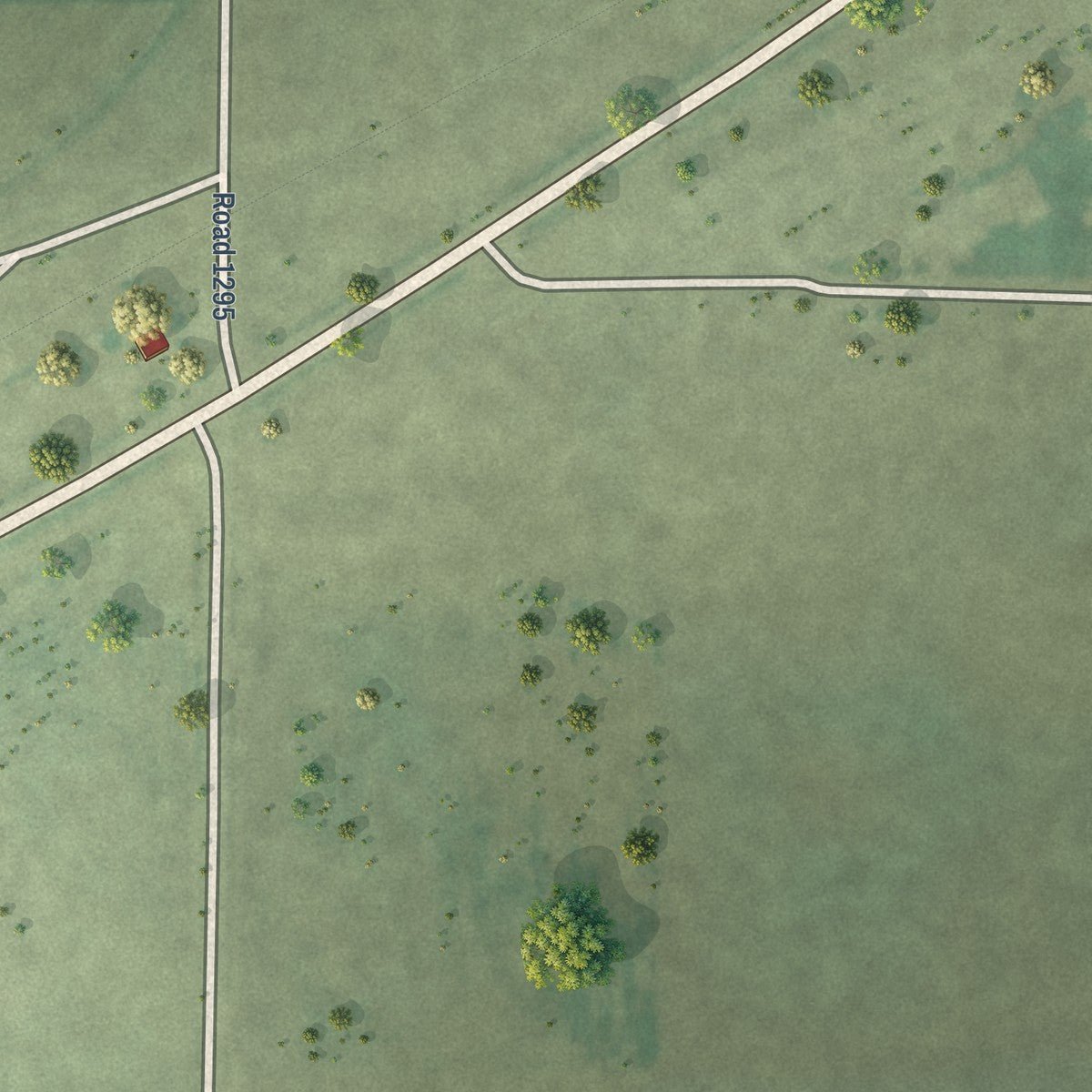 Second close-up of the map of Clinton, Nebraska print showing more streets and buildings