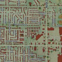 Second close-up of the map of Clinton, Utah print showing more streets and buildings