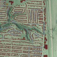Second close-up of the map of Clintonville, Ohio print showing more streets and buildings