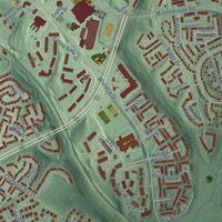 Second close-up of the map of Clopper, Maryland print showing more streets and buildings