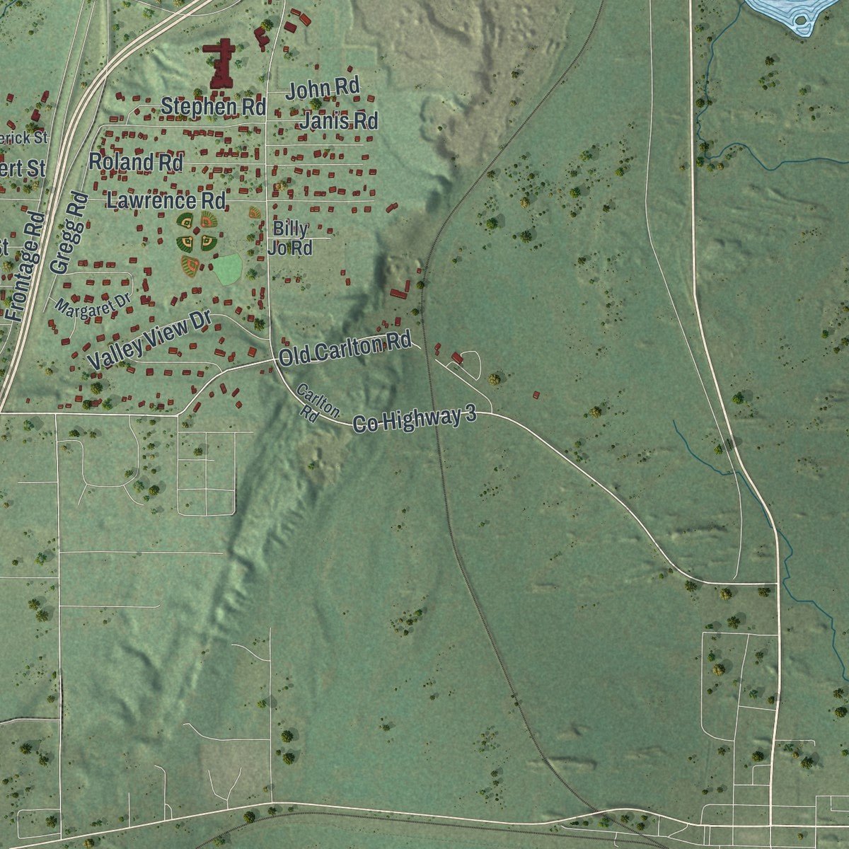 Second close-up of the map of Cloquet, Minnesota print showing more streets and buildings