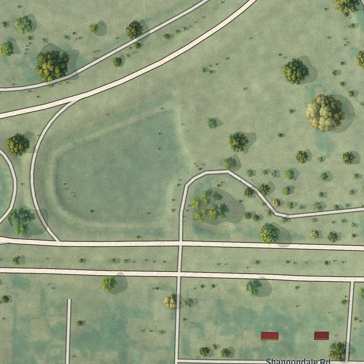 Second close-up of the map of Cloud Lake, Florida print showing more streets and buildings