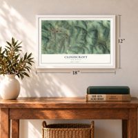 Cloudcroft, New Mexico map, 12 x 18 inch print in a white frame in an entryway