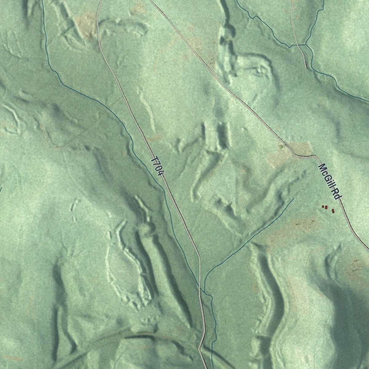 Second close-up of the map of Clover, Pennsylvania print showing more streets and buildings