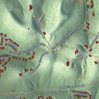 Second close-up of the map of Clovercroft, Tennessee print showing more streets and buildings